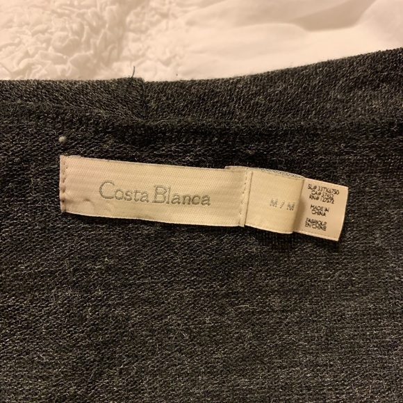 Costa Blanca Grey Open Drape Front Zipper Cardigan - Picture 5 of 7